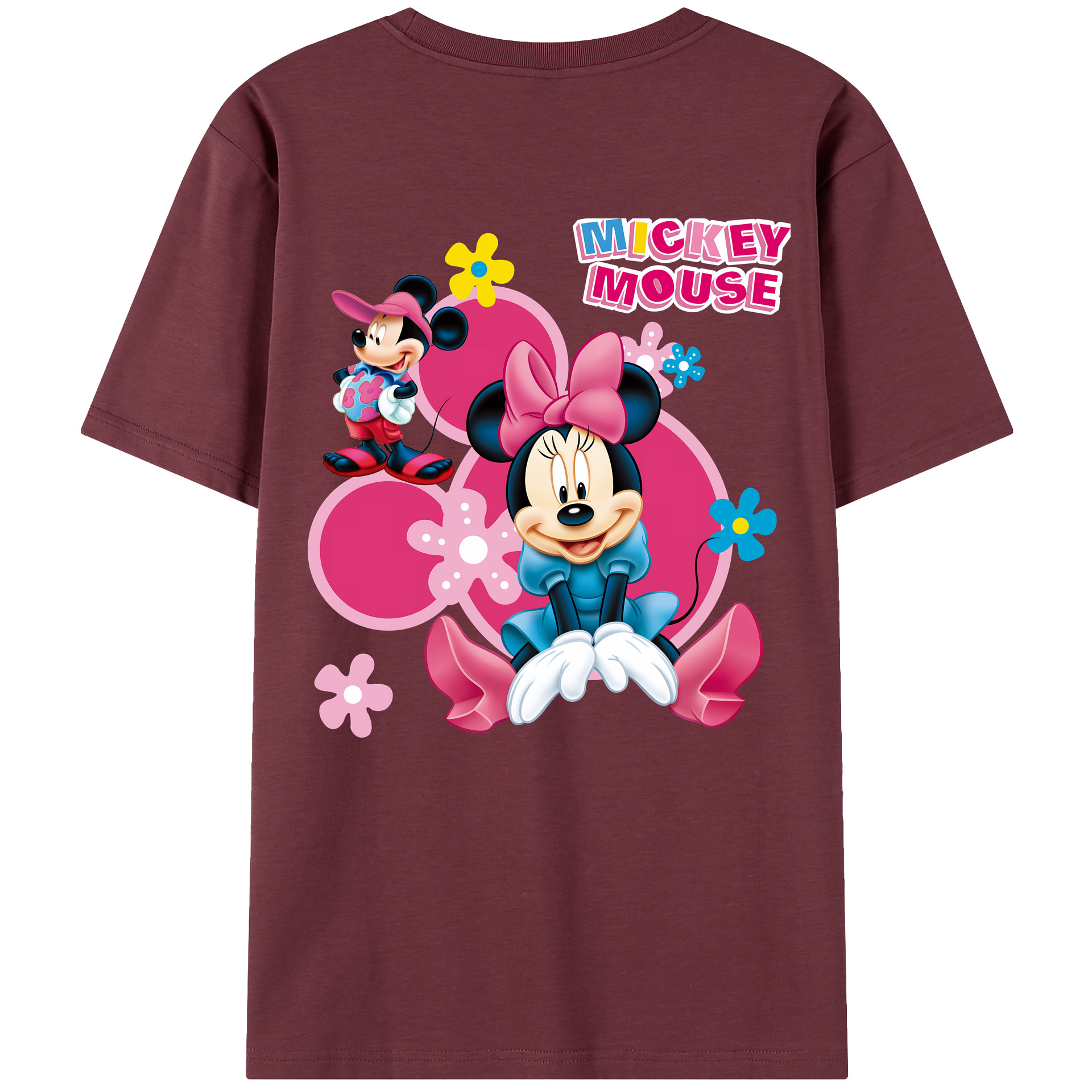 （画像用） ミッキーマウス Mickey Mouse 綿100％半袖Tシャツ（背面プリント）